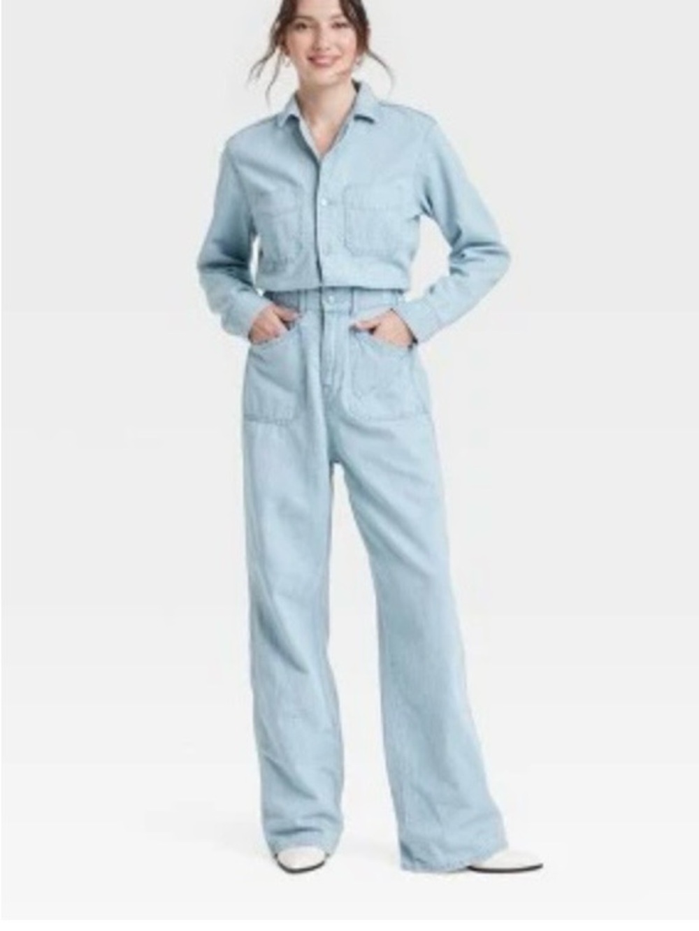 Universal Thread Light Blue Denim Jumpsuit